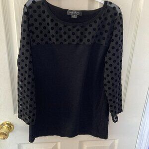 August Silk Black Sweater Size Medium